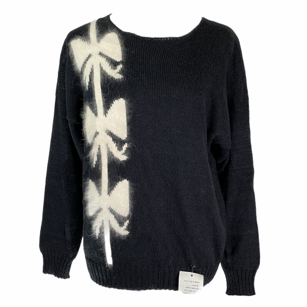 Vintage Ceau Mar angora knit sweater with bows size L